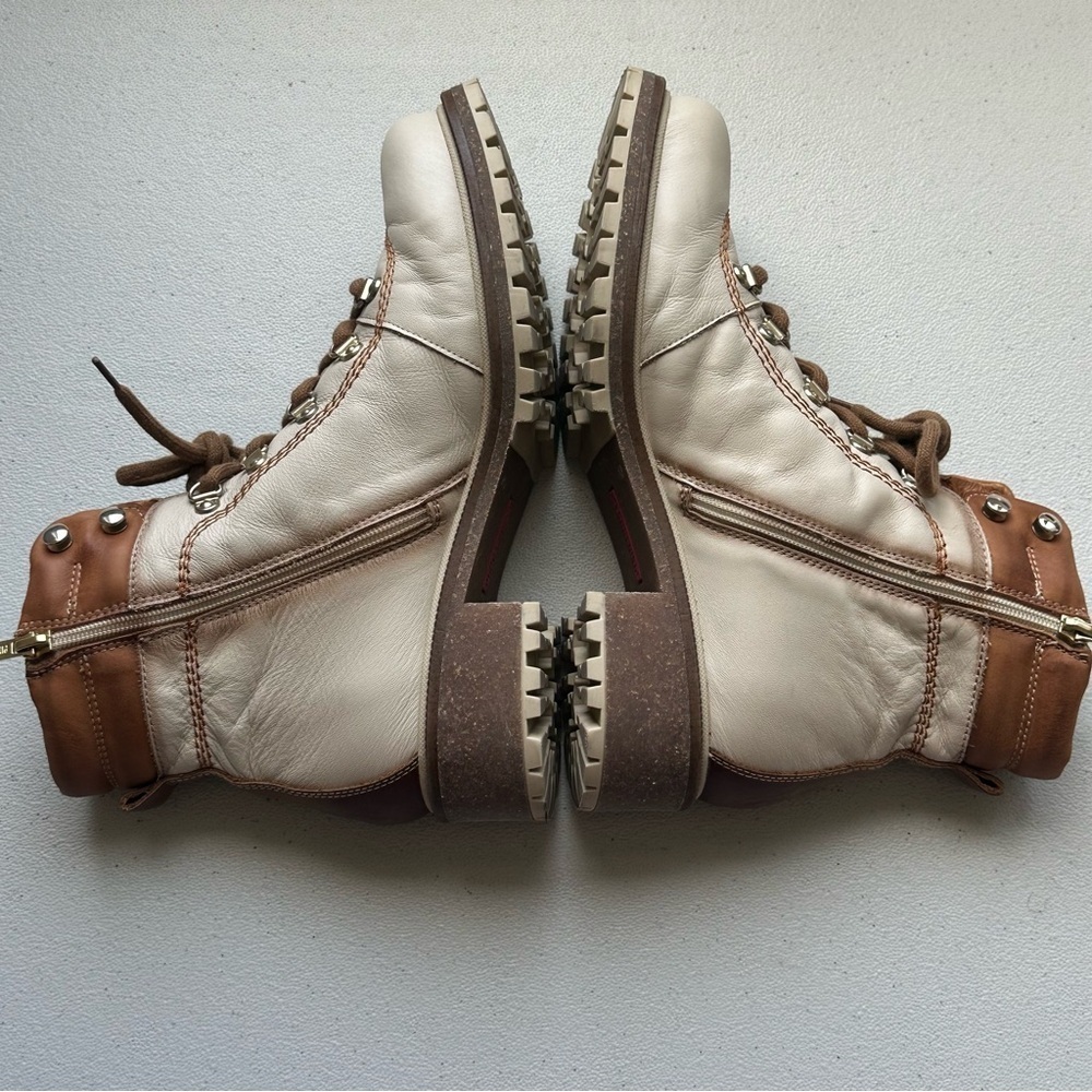 Pikolinos Aspe W9Z-8634C1 lace-up ankle boots in cream/brown leather women’s - Picture 3 of 13